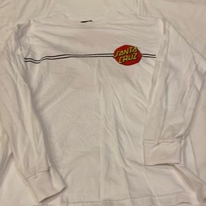 Santa Cruz skateboards boys, long sleeve white T-shirt